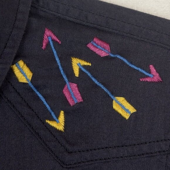 Levis Women's Pearl Snap Embroidered Blue Southwestern Blouse SZ Medium‎ Cowgirl - Picture 8 of 14